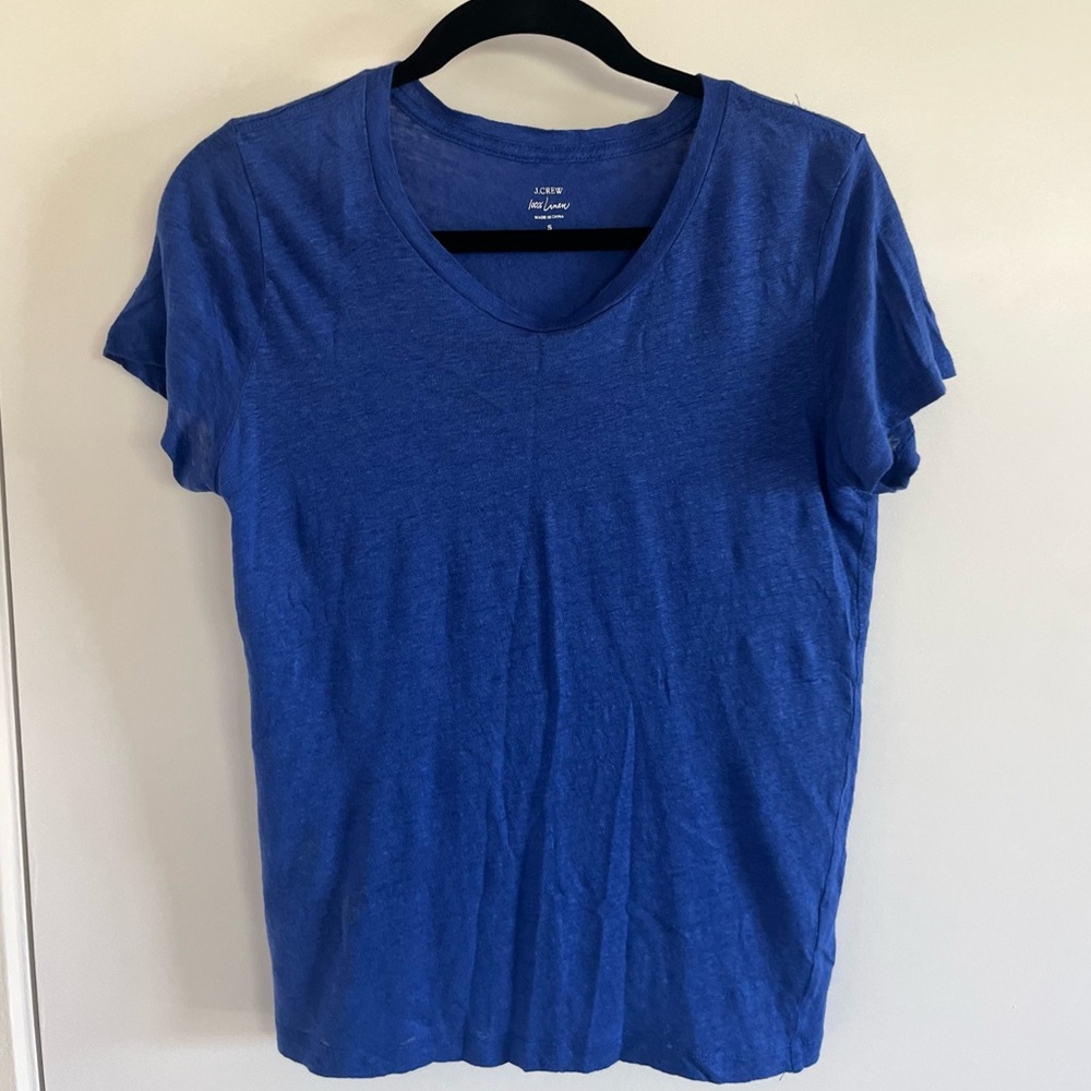 Linen blue J Crew t-shirt size M